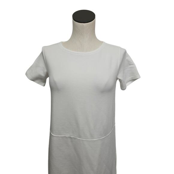 Eileen Fisher T Shirt Dress Size XXS Tencel Ponte Shift Tunic Crewneck in White - Picture 11 of 11